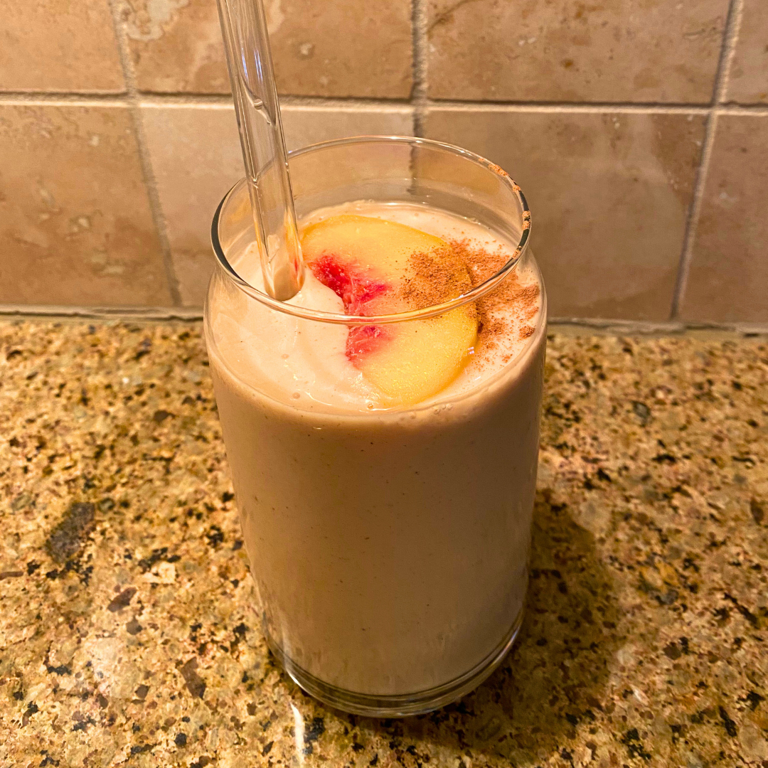 Peach Cobbler Sea Moss Smoothie